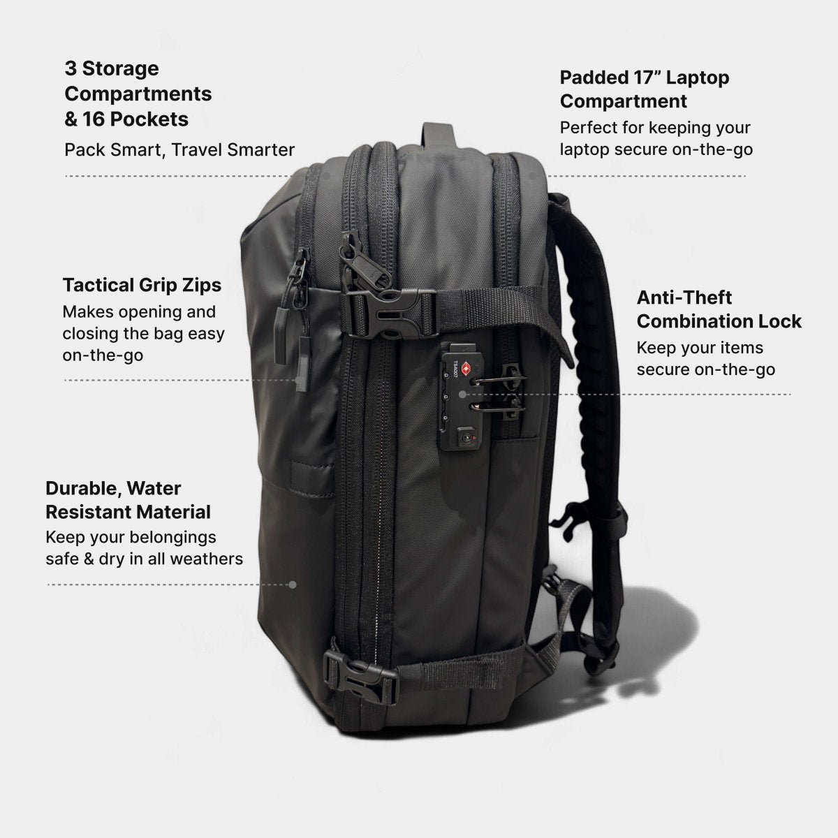 RebelPak Matte Travel Backpack 60L