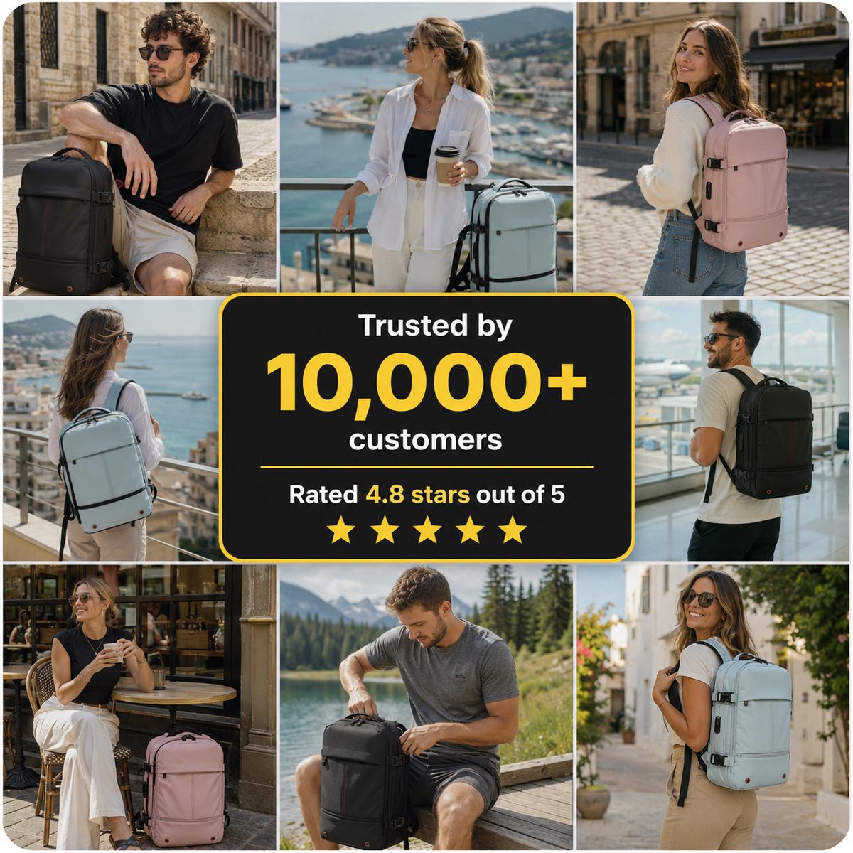 RebelPak customers travelling with their bags